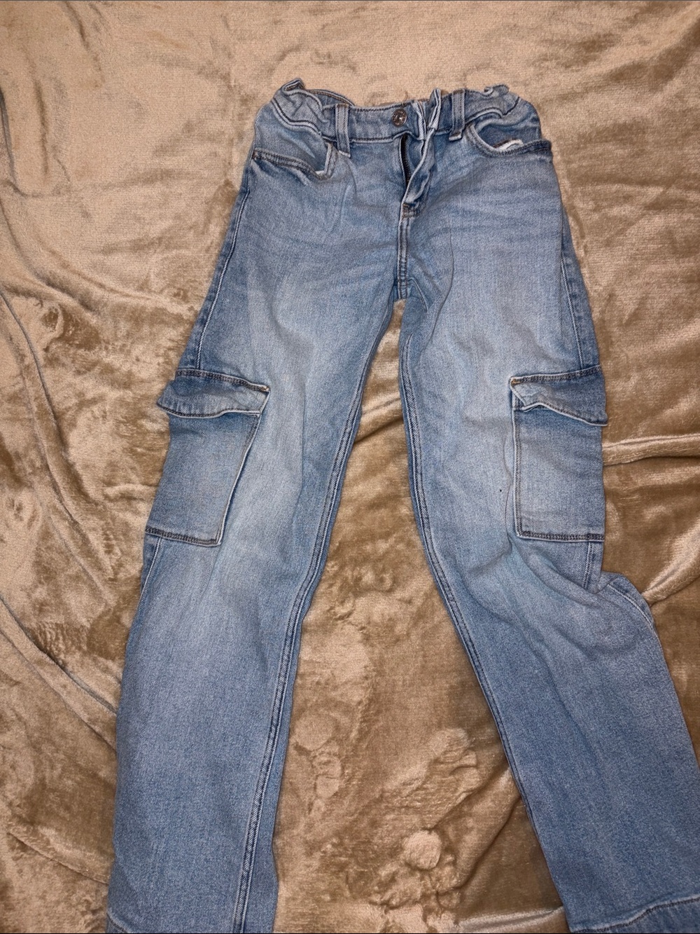 abercrombie kids light blue cargo jeans